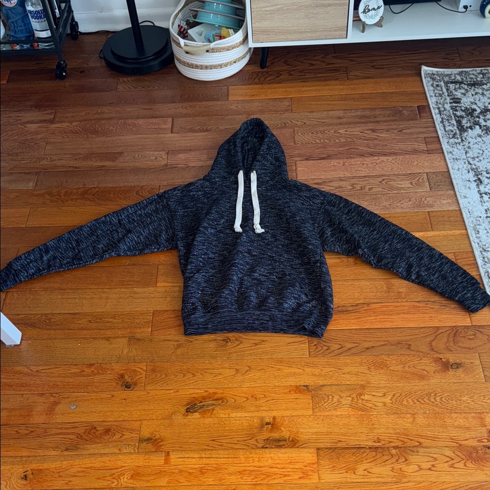Cozy Black & Gray Sweater with Sherpa Texture